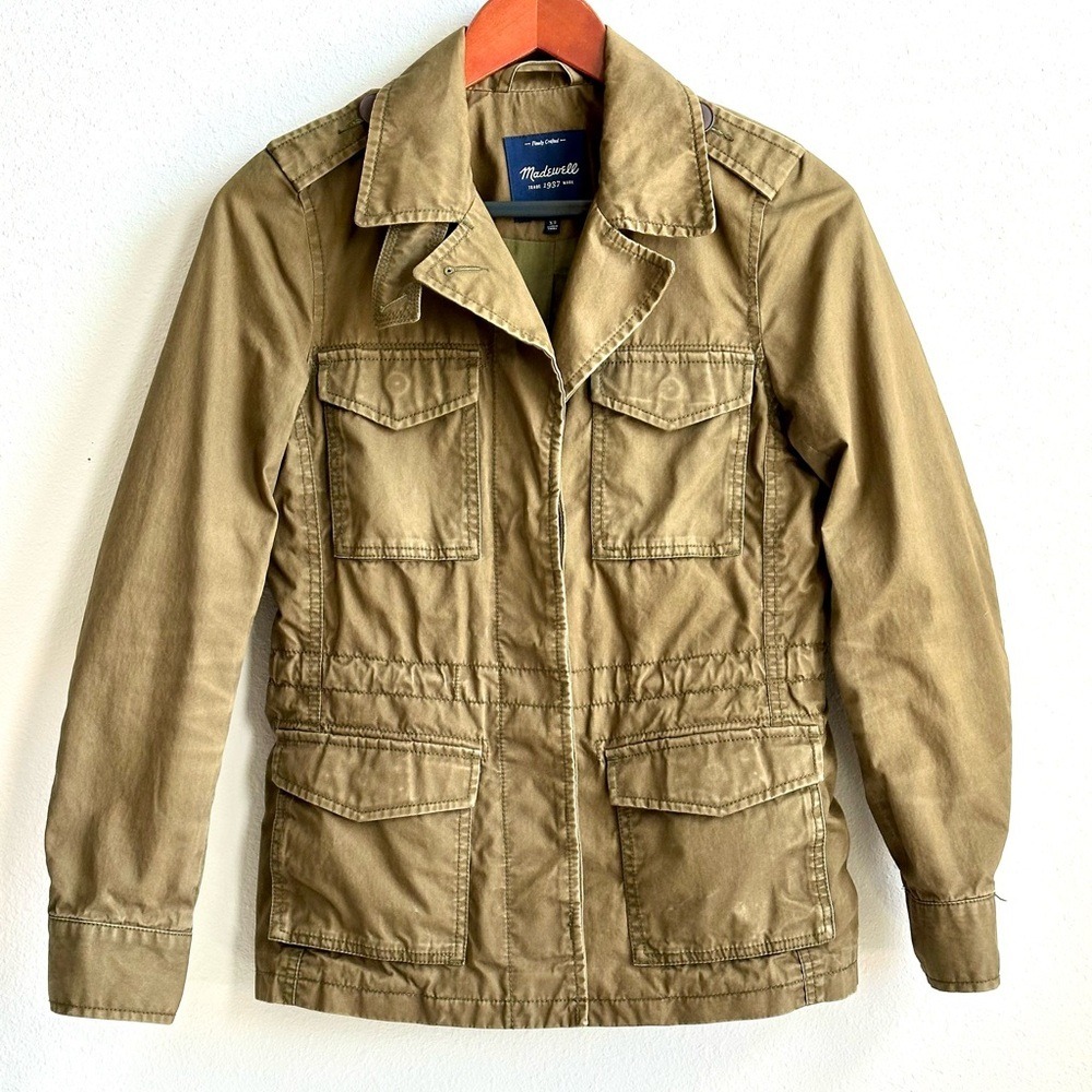 MADEWELL Outbound Olive Green Cargo Field Utility Jacket 100% Cotton Women's XS